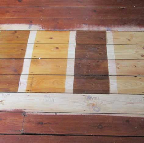 Wood floor staining